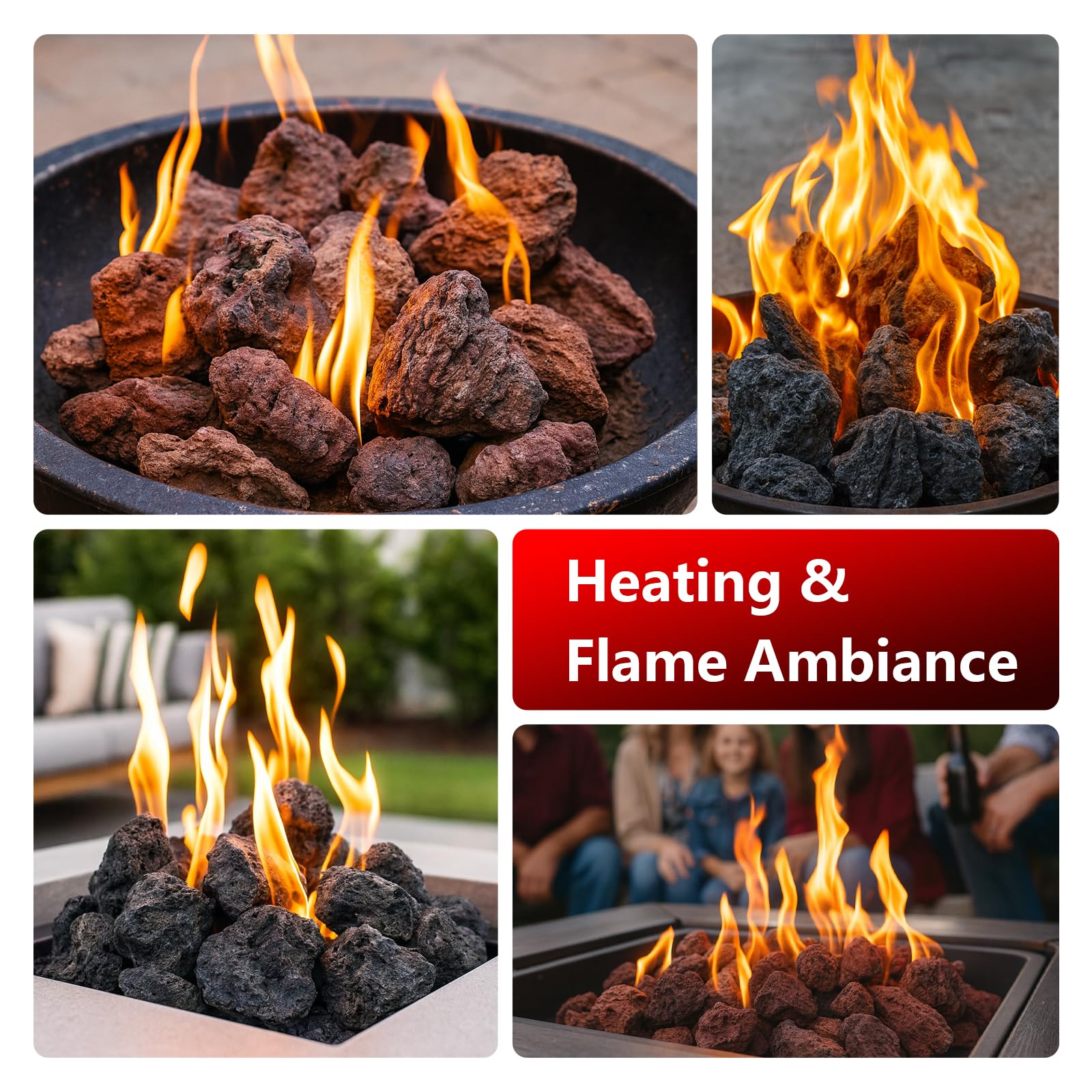 KINGRUI lava-rock heat-resistant fire feature suitable for fire pits and outdoor displays