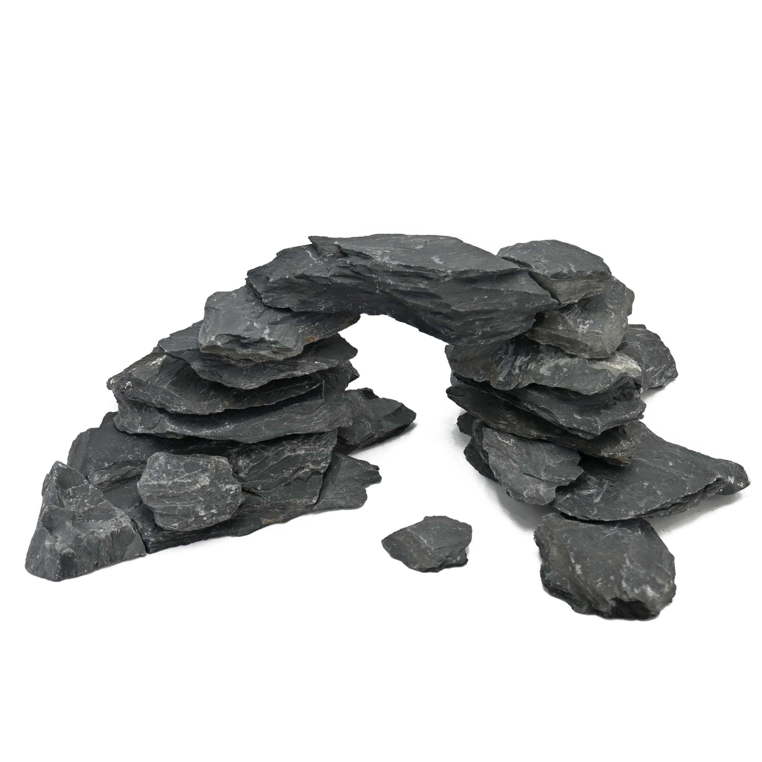 KINGRUI slate rock close-up showing layered texture for reptile basking and heat retention