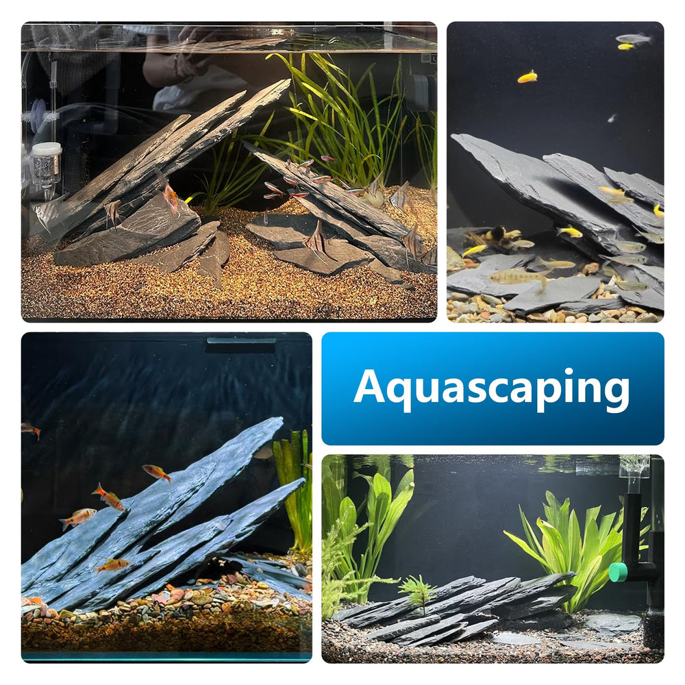 KINGRUI slate rock basking stone for bearded dragon habitat warmth