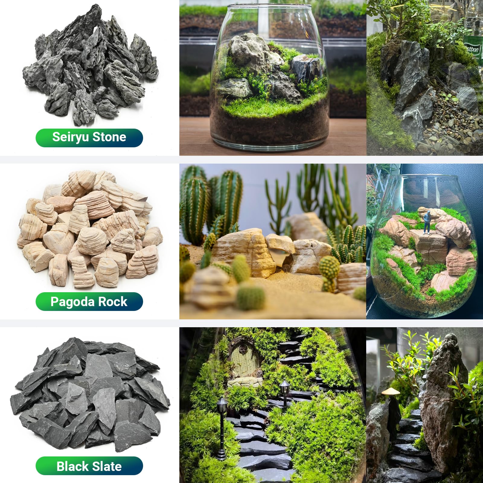 KINGRUI slate rocks for bonsai displays add flat layered texture and natural contrast.