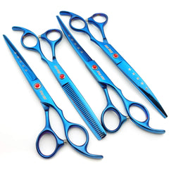 KINGSTAR 7in titanium blue up curved scissors for shaping around ears