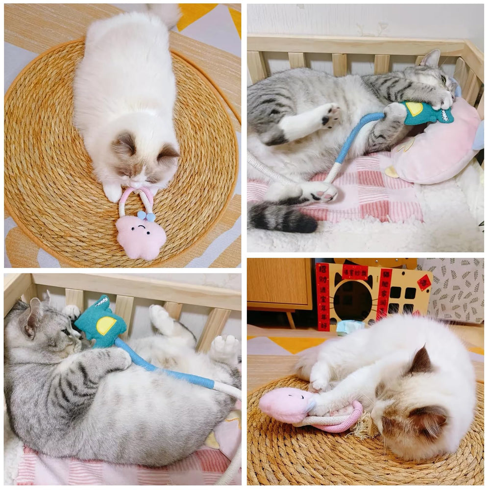 Kingtree cat rope toys interactive mousetrap-style play stimulation