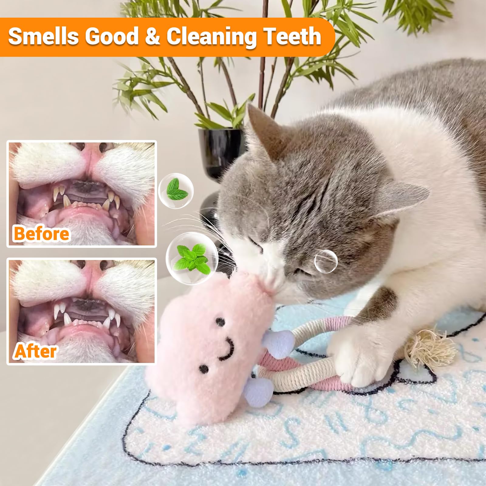 Kingtree cat rope toys noiseless play for quiet evenings