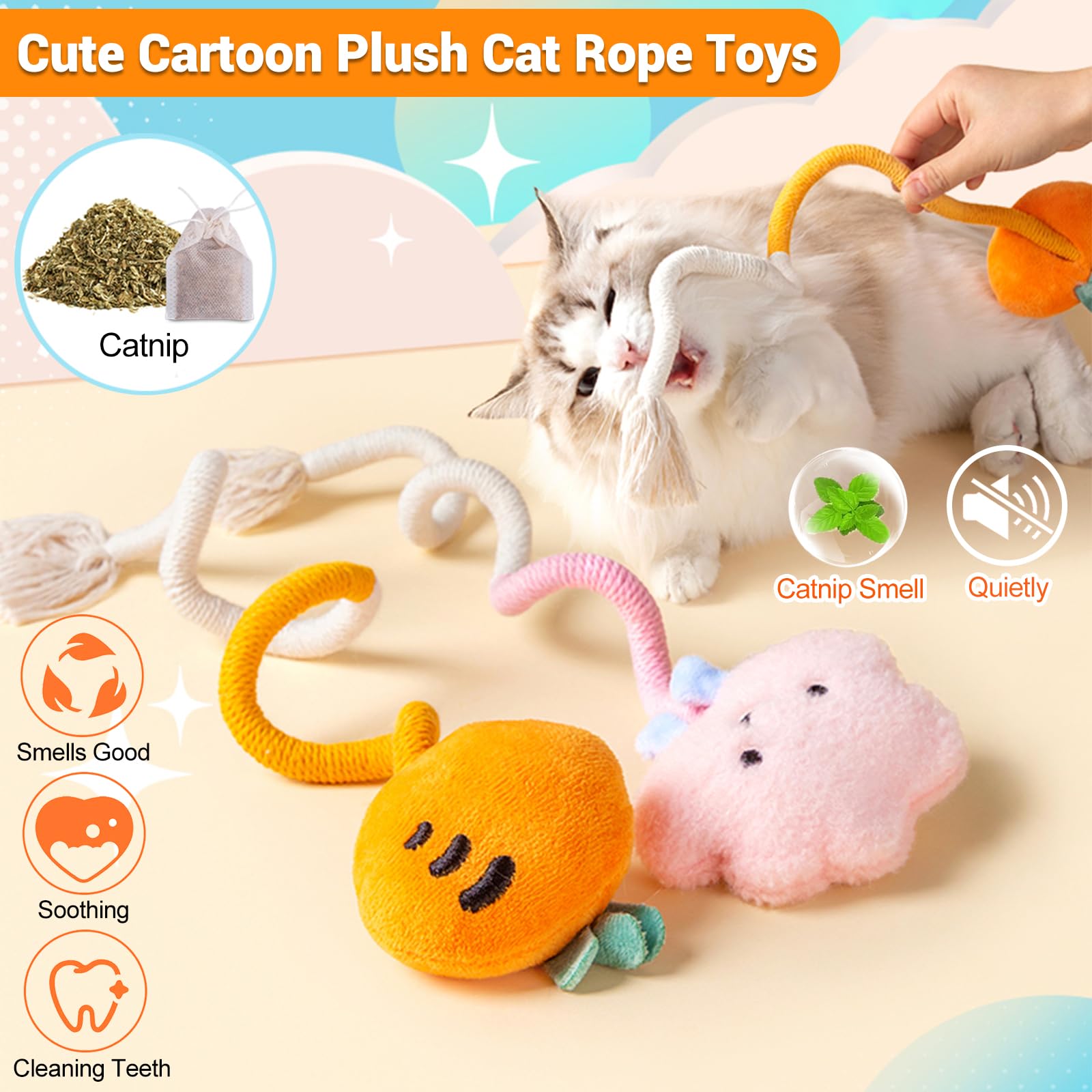 Kingtree cat rope toys with catnip-infused appeal for curiosity