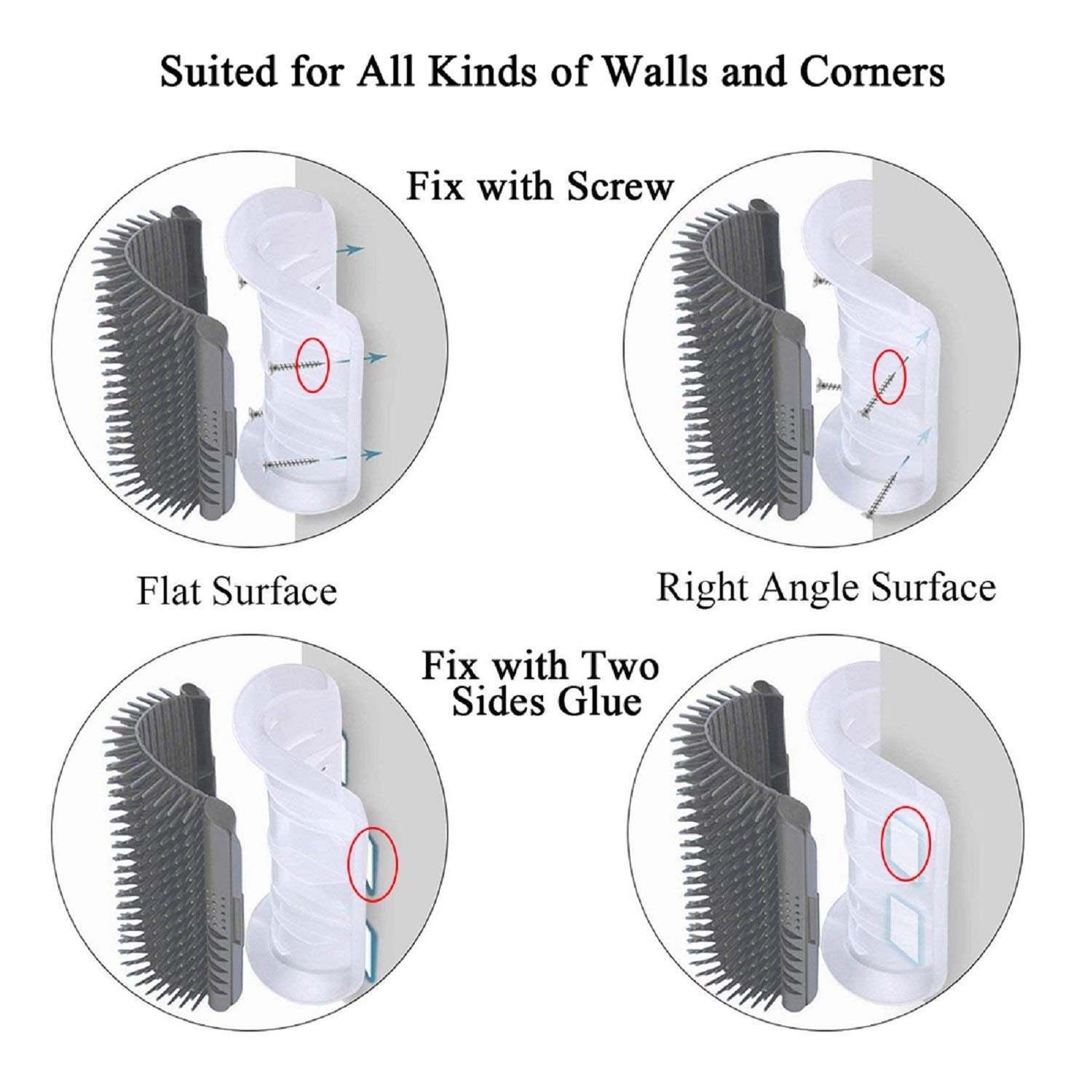 Kingtree grooming massage scratcher suits both long and short fur cats.