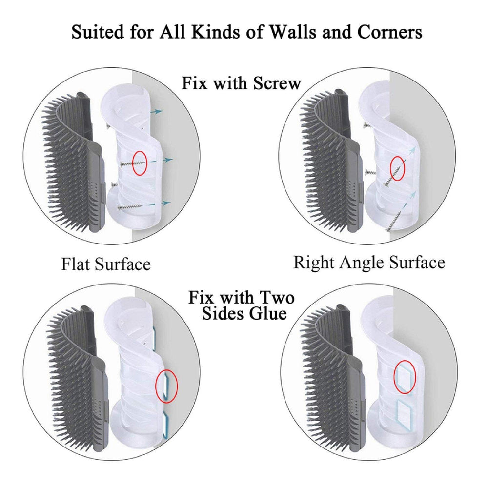 Kingtree grooming massage scratcher suits both long and short fur cats.