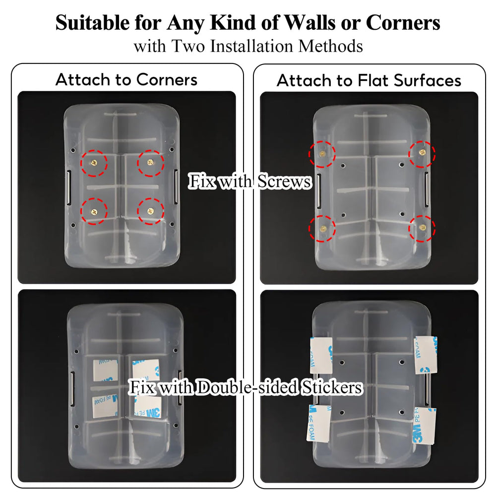 Kingtree wall-mount with sticky or screw options for versatile placement.