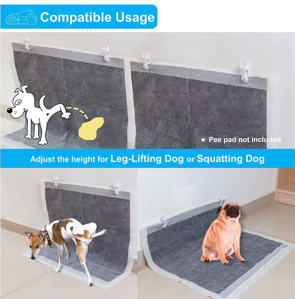 Kingwee dog pee pad holder walls adjustable spacing fits various pad sizes.
