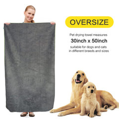 KinHwa dog towel with embroidered paw print highlights premium design and cozy bath use.