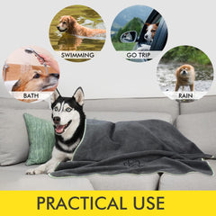 KinHwa dog towel travel-friendly, easy to stash in car for on-the-go baths.