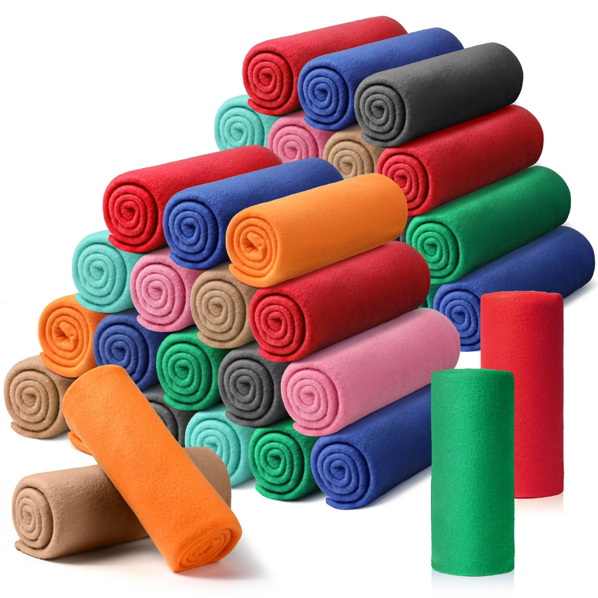 Kinlop fleece blanket 40 packs in a colorful stack for cozy room decor.