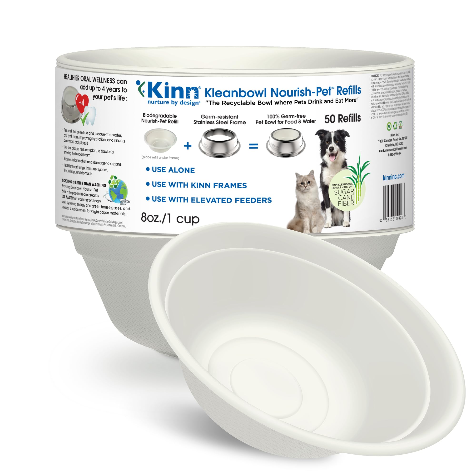 Kinn Kleanbowl 8oz disposable bowls ready for travel and mess-free meals.