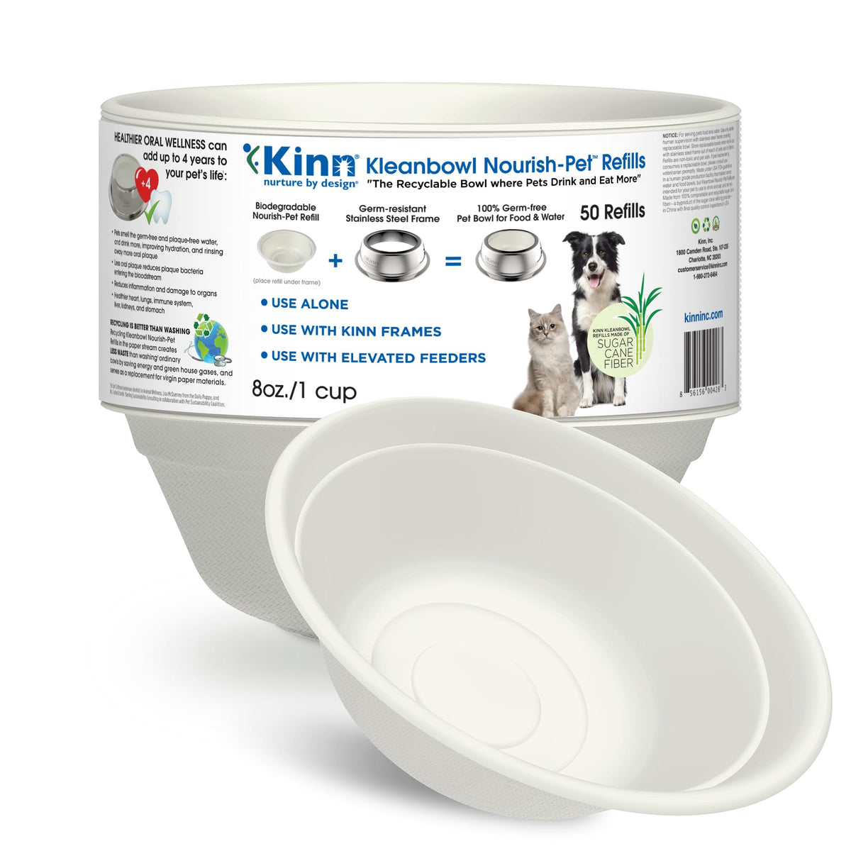 Kinn Kleanbowl 8oz disposable bowls ready for travel and mess-free meals.