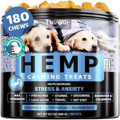 Kinpur dog calming chews duck flavor bag: soothing stress during thunderstorms.