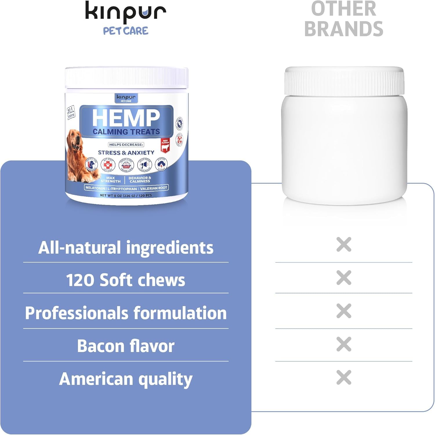 Kinpur travel-friendly calming tin shown for on-the-go pet calm during trips