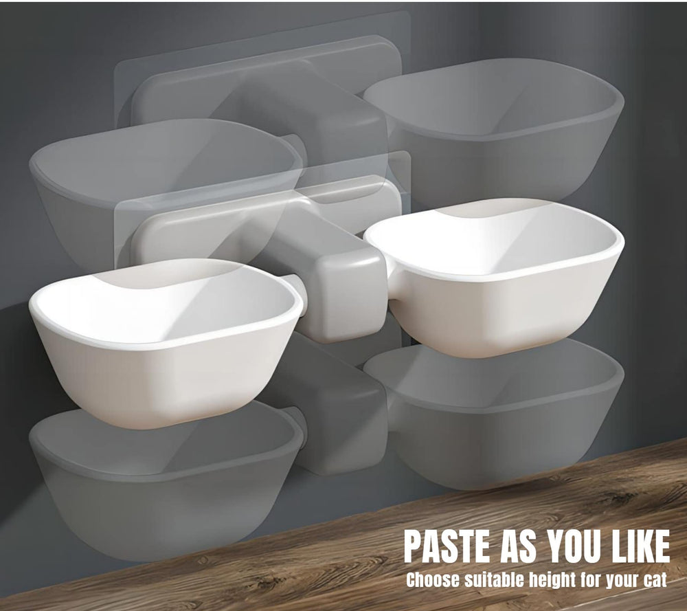 KINTEGOOD fashionable cat feeding station complements modern interiors in white.
