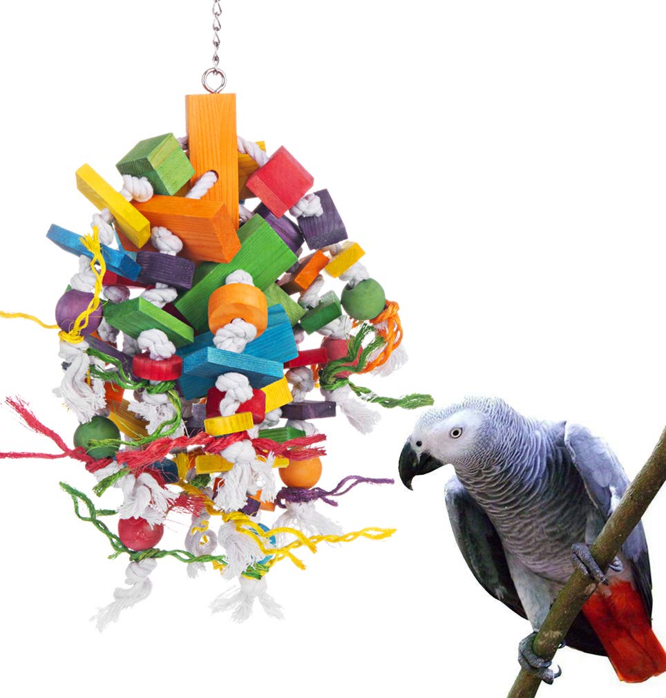 KINTOR bird chewing toy for large parrots enhances enrichment with 18-inch height