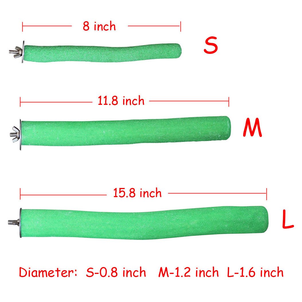 KINTOR bird perch rough-surfaced branch natural wood aids grip during playtime.
