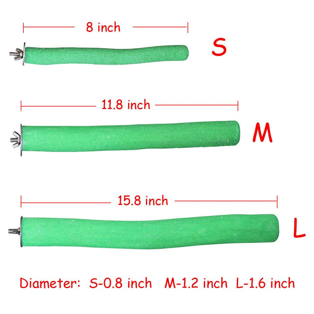 KINTOR bird perch small size option shown for tiny parrots' comfortable fit.