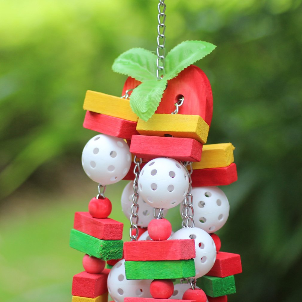 KINTOR parrot toy with metal chain provides durable climbing and engagement.
