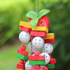 KINTOR parrot toy with metal chain provides durable climbing and engagement.