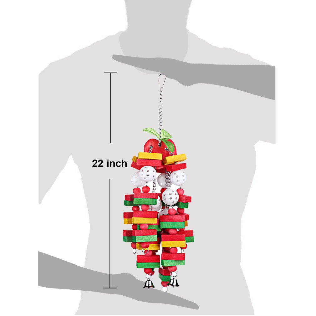KINTOR parrot toy color blocks wood boosts mental stimulation during play.