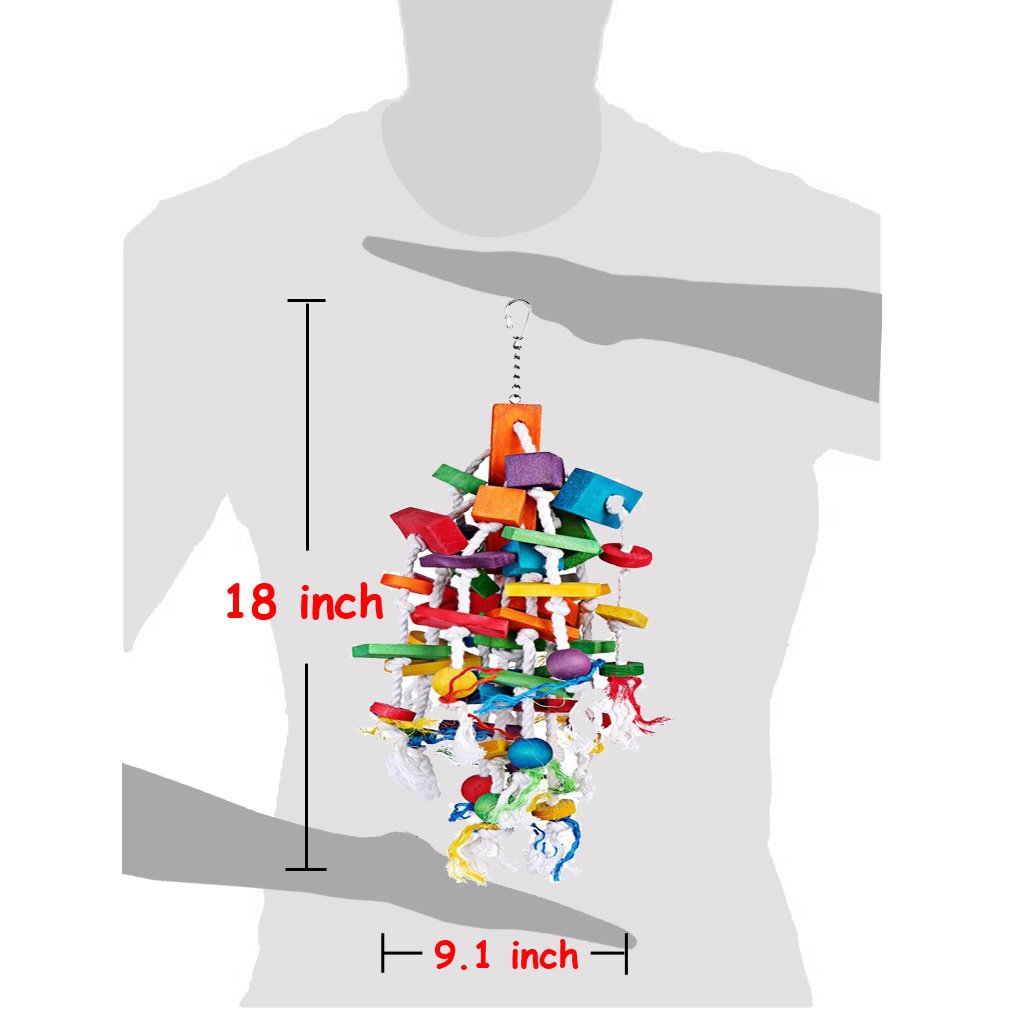 KINTOR parrot toy colorful wood beads encourage climbing and playtime
