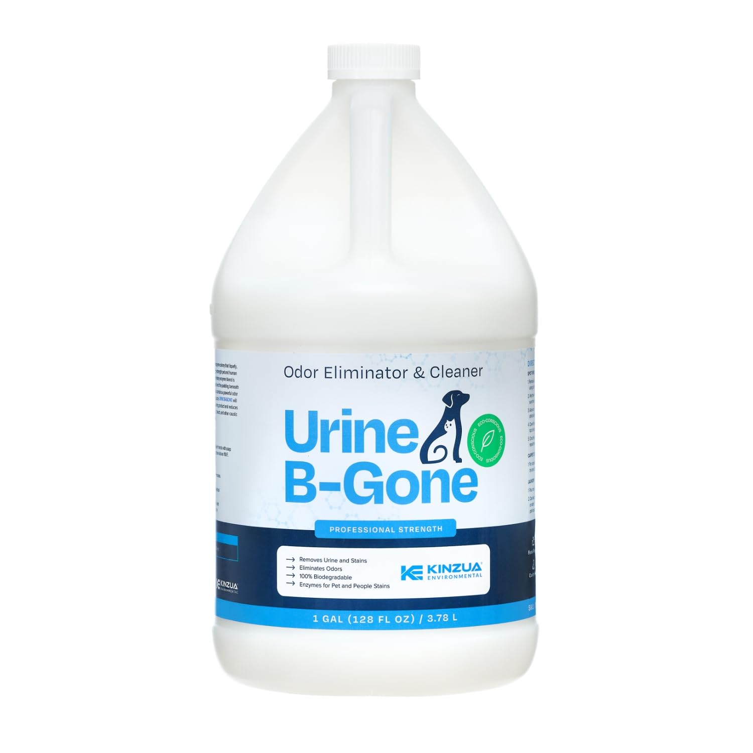 KINZUA ENVIRONMENTAL Urine B-Gone bottle front shows powerful odor elimination for homes.