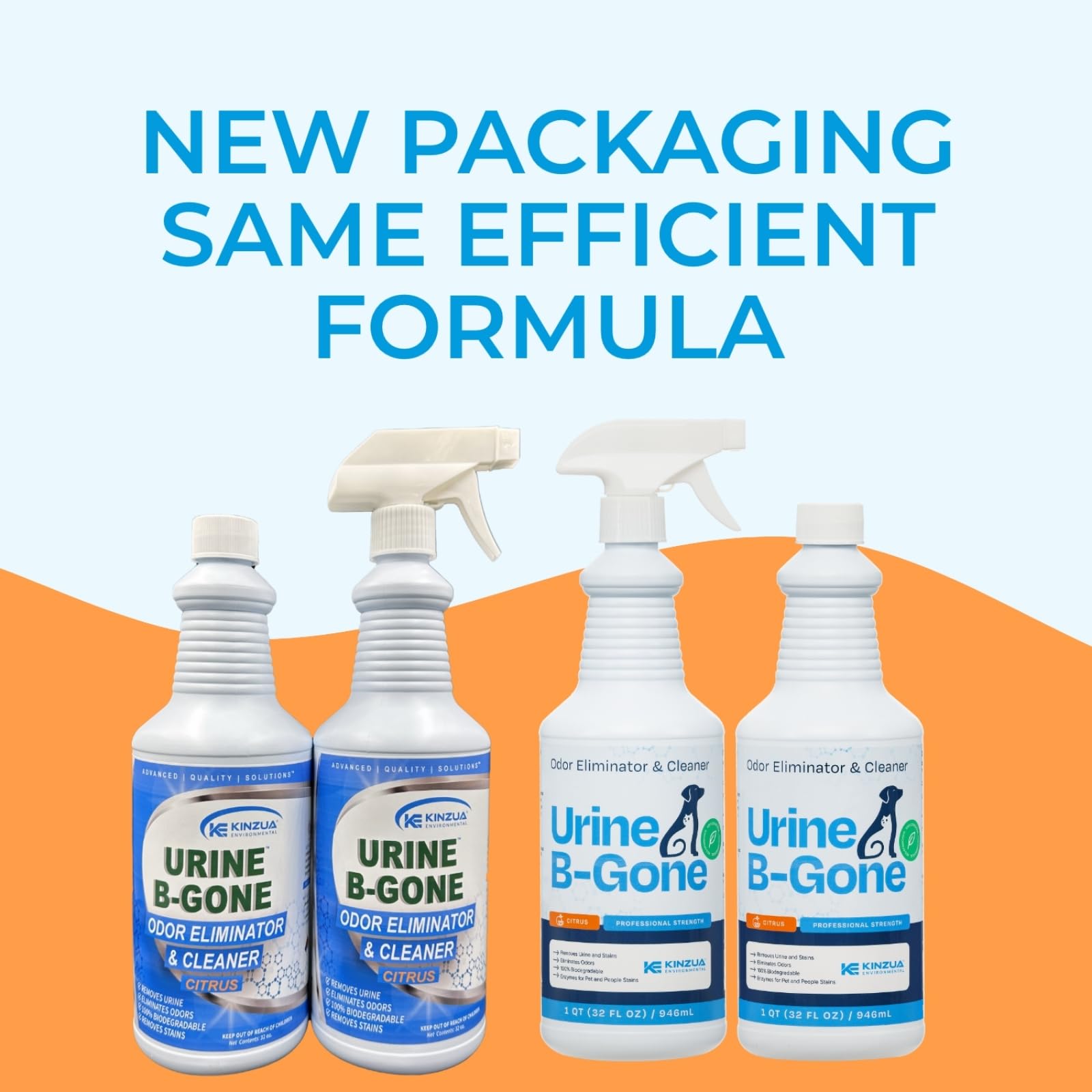 KINZUA ENVIRONMENTAL Urine B-Gone citrus scent diffuses fresh aroma.
