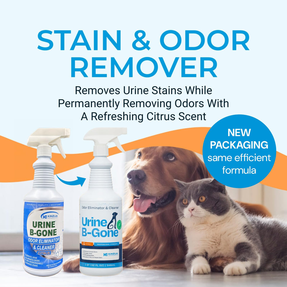 KINZUA ENVIRONMENTAL Urine B-Gone label closeup highlights enzyme action for stains.