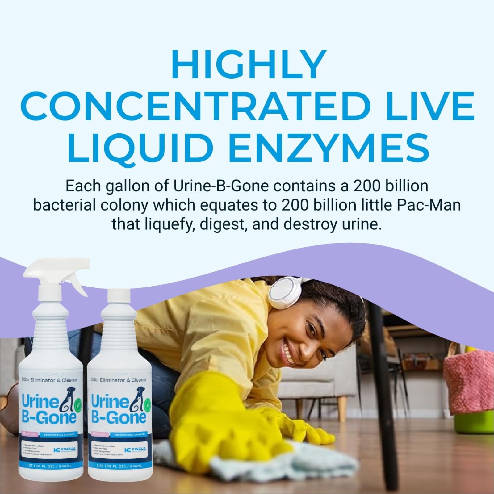 KINZUA Urine B-Gone safe around pets and children when used as directed