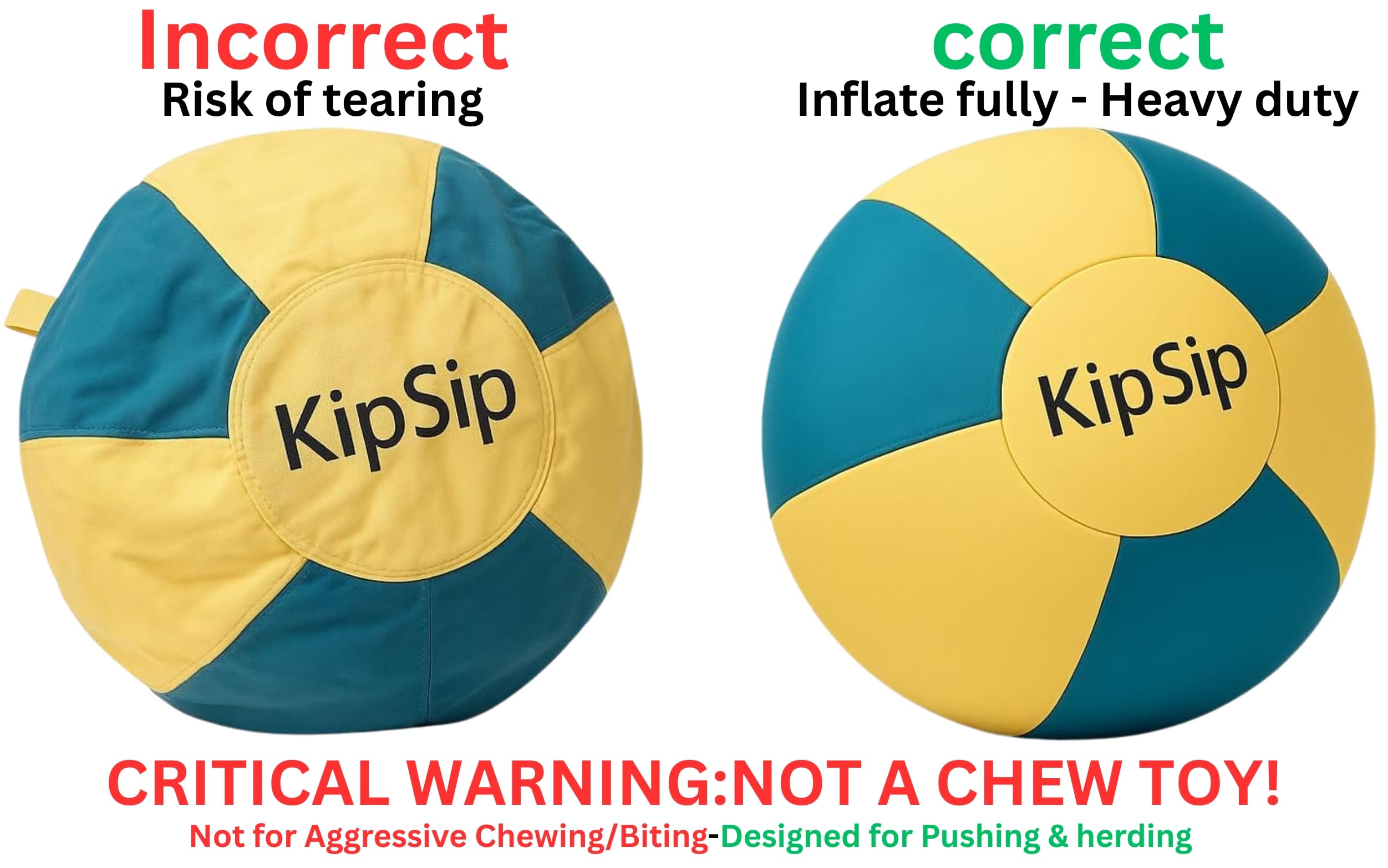 KipSip Herding Ball indoor-use scene demonstrates focused training energy release