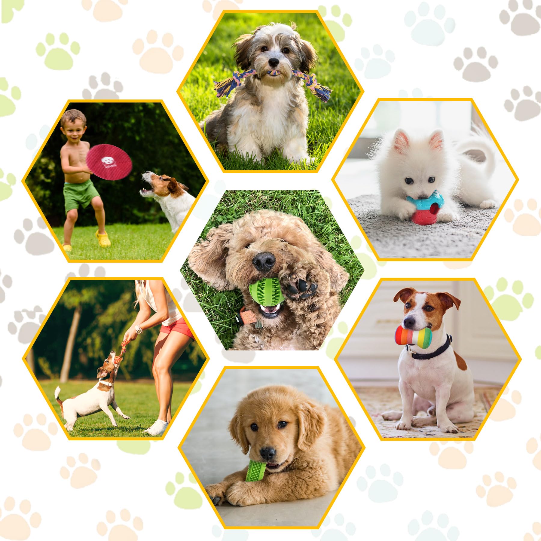 KIPRITII all-in-one pack image highlights versatile toys for puppies and small dogs