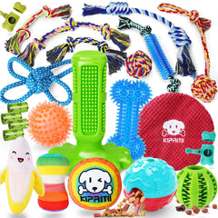 KIPRITII puppy teething toys rope set with varied textures for soothing gums during play