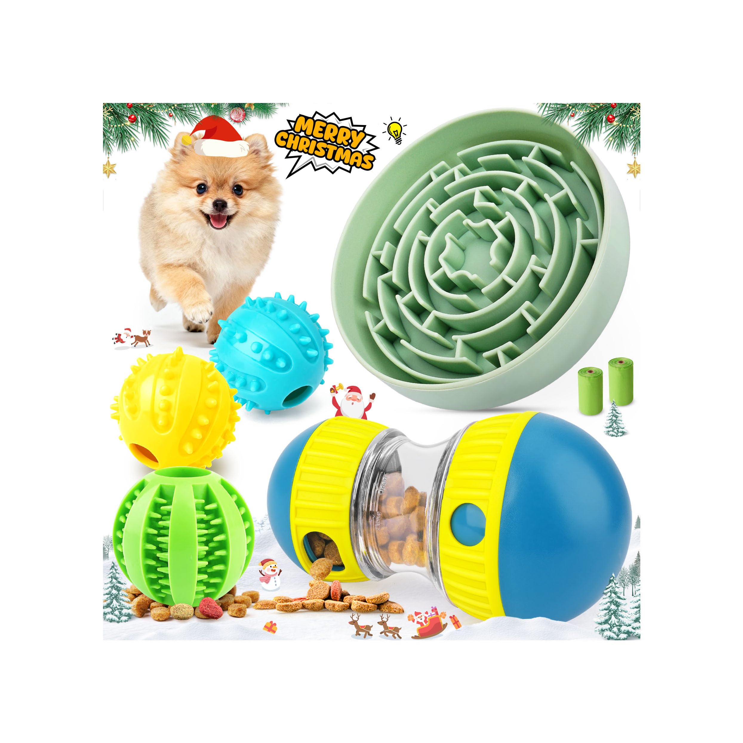 KIPRITII enriching slow-feeding set promotes calm mealtime with mental enrichment.