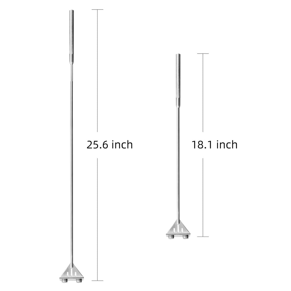 Kirecoo algae-scraper-extended-handle shows reach up to 25.6 inches for thorough cleaning.
