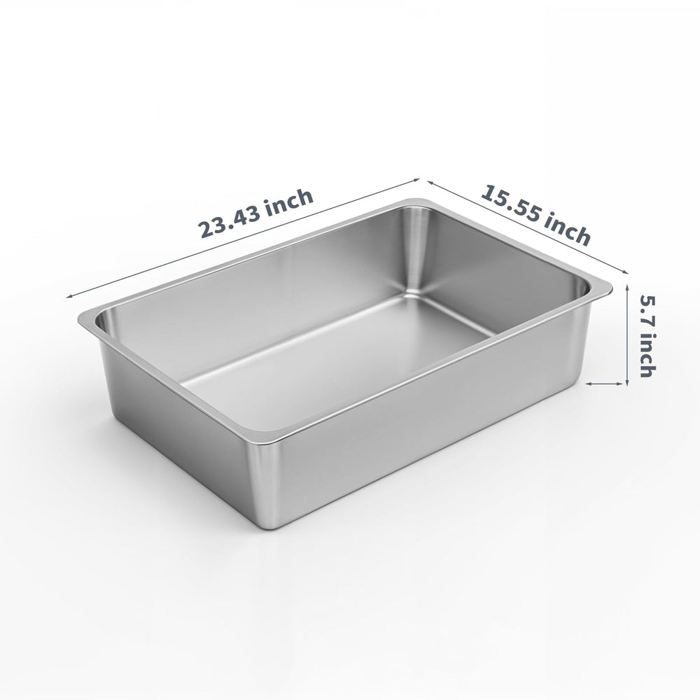 Kirecoo extra-large box shows high sides, preventing spills during kicks