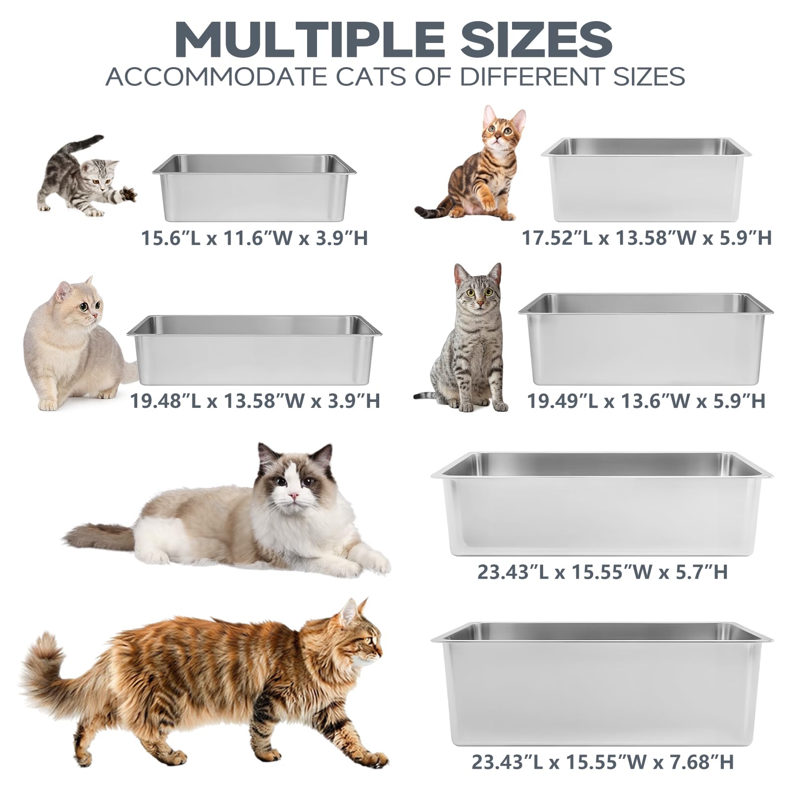 Kirecoo indoor cat litter pan supports easy placement and tidy spaces.