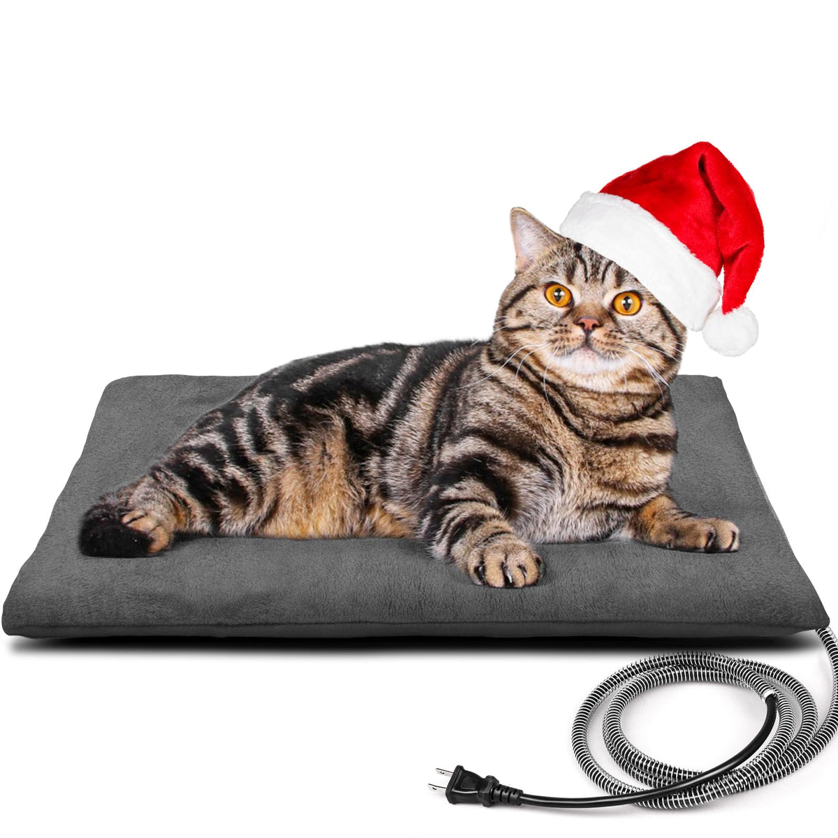 Kiroto outdoor pet heating pad front view showing compact 20x16 size and cozy warmth.