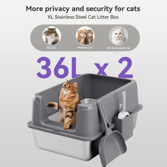 KISENG 2 Pack anti-tracking step image reduces stray litter and simplifies cleaning