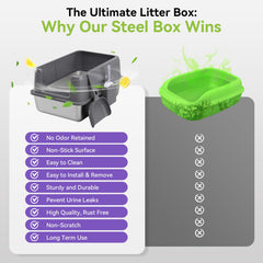 KISENG 2 Pack image showing tall 13-inch walls that contain litter and splashes