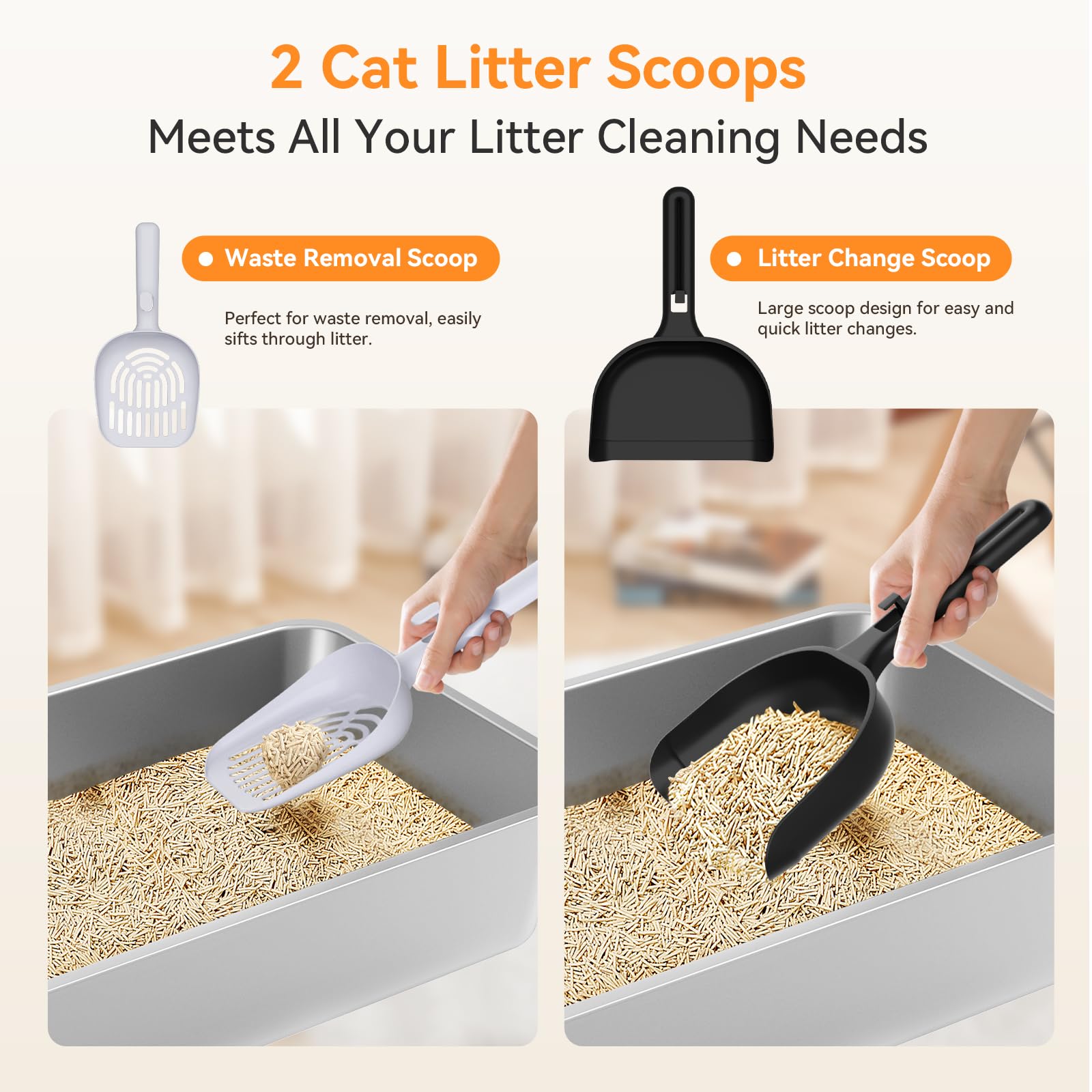 KISENG non-slip base protects floors while stabilizing the litter pan.