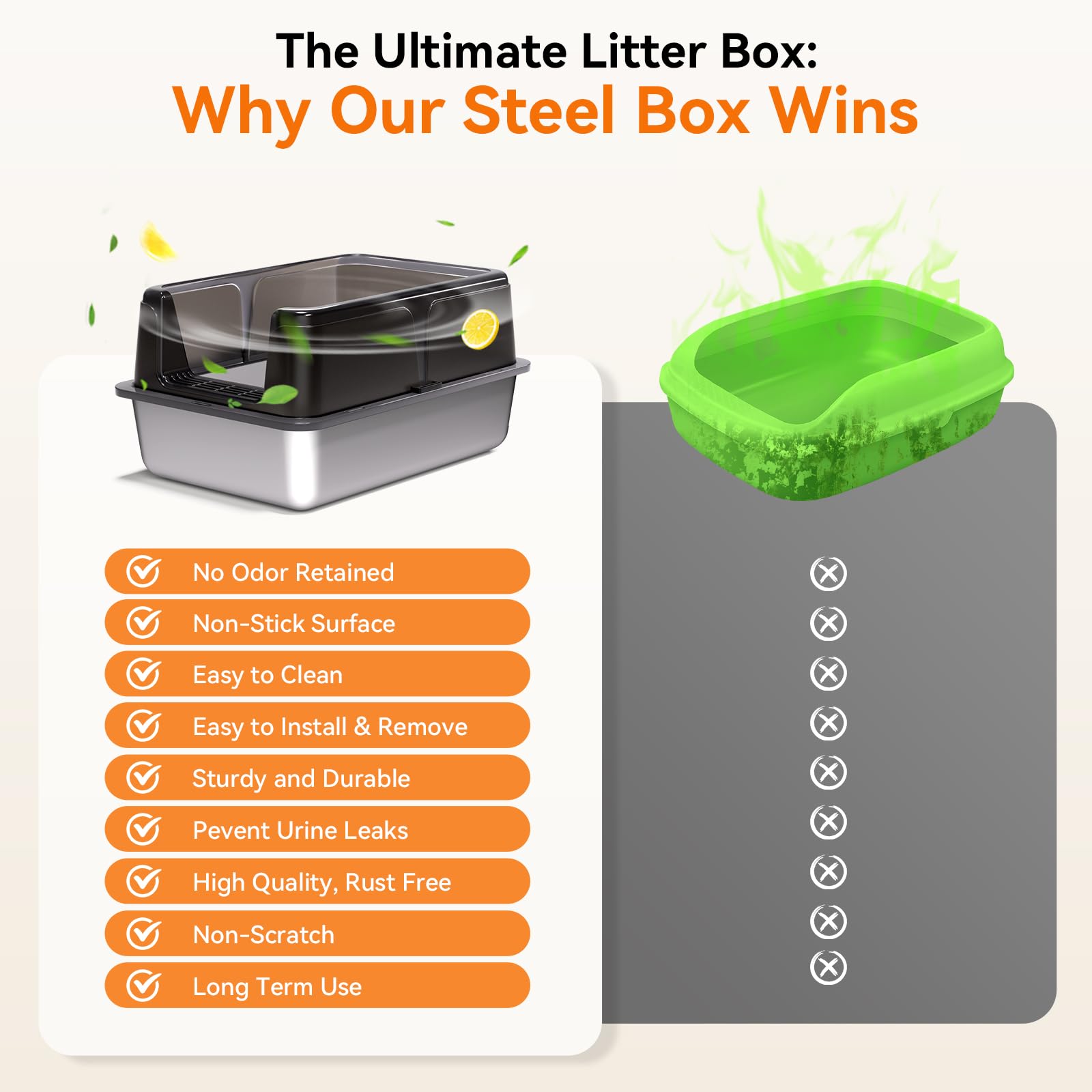 KISENG odor-resistant stainless surface highlights easy cleaning and freshness.