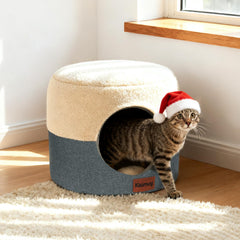 KISIMUY Cat Cave Bed in closed cave mode offering private, calm naps.