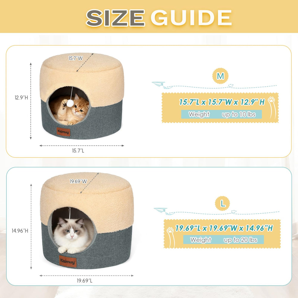 KISIMUY Cat Cave Bed non-slip bottom keeps bed stable during play.