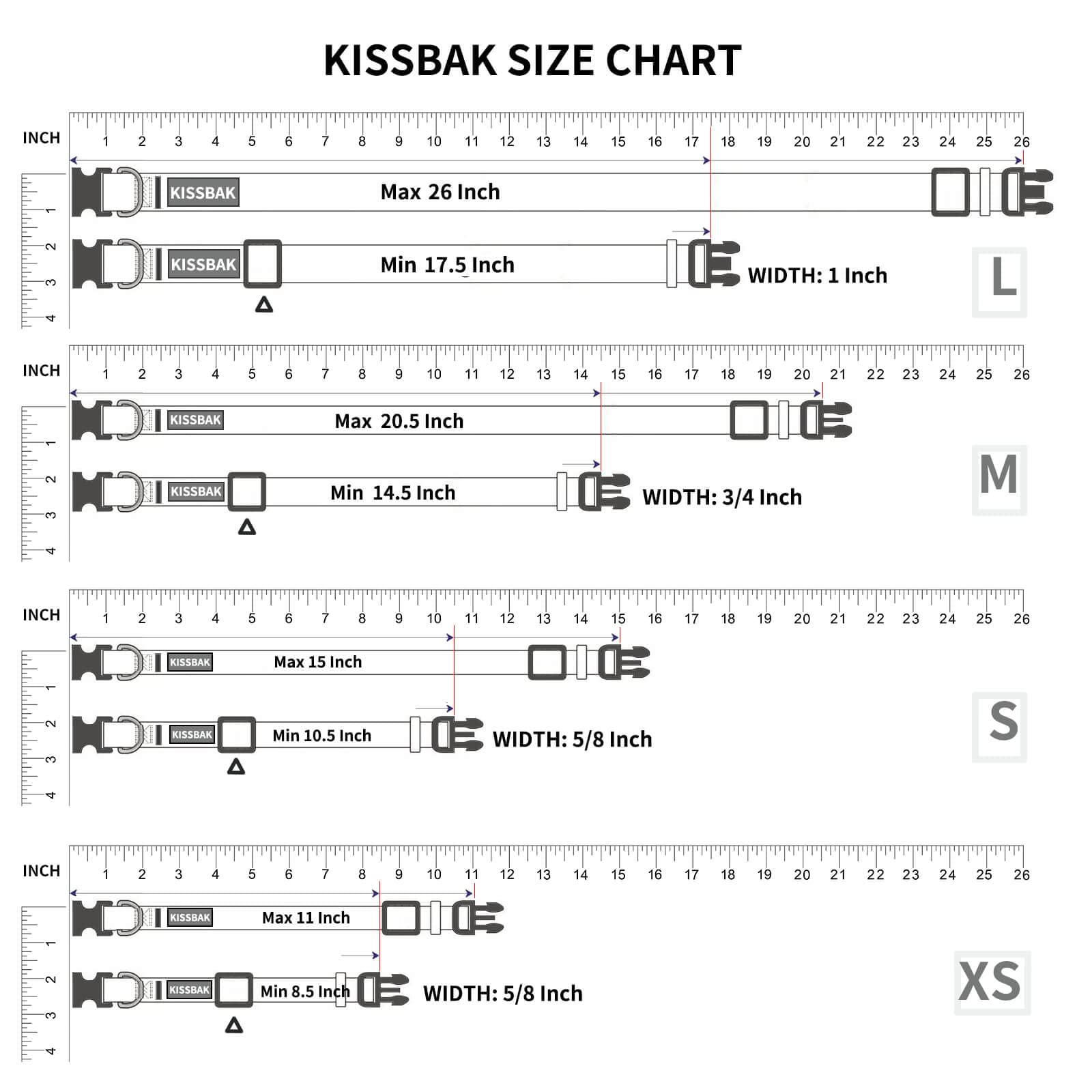 KISSBAK large dog collar D-ring detail supports secure leash attachment.