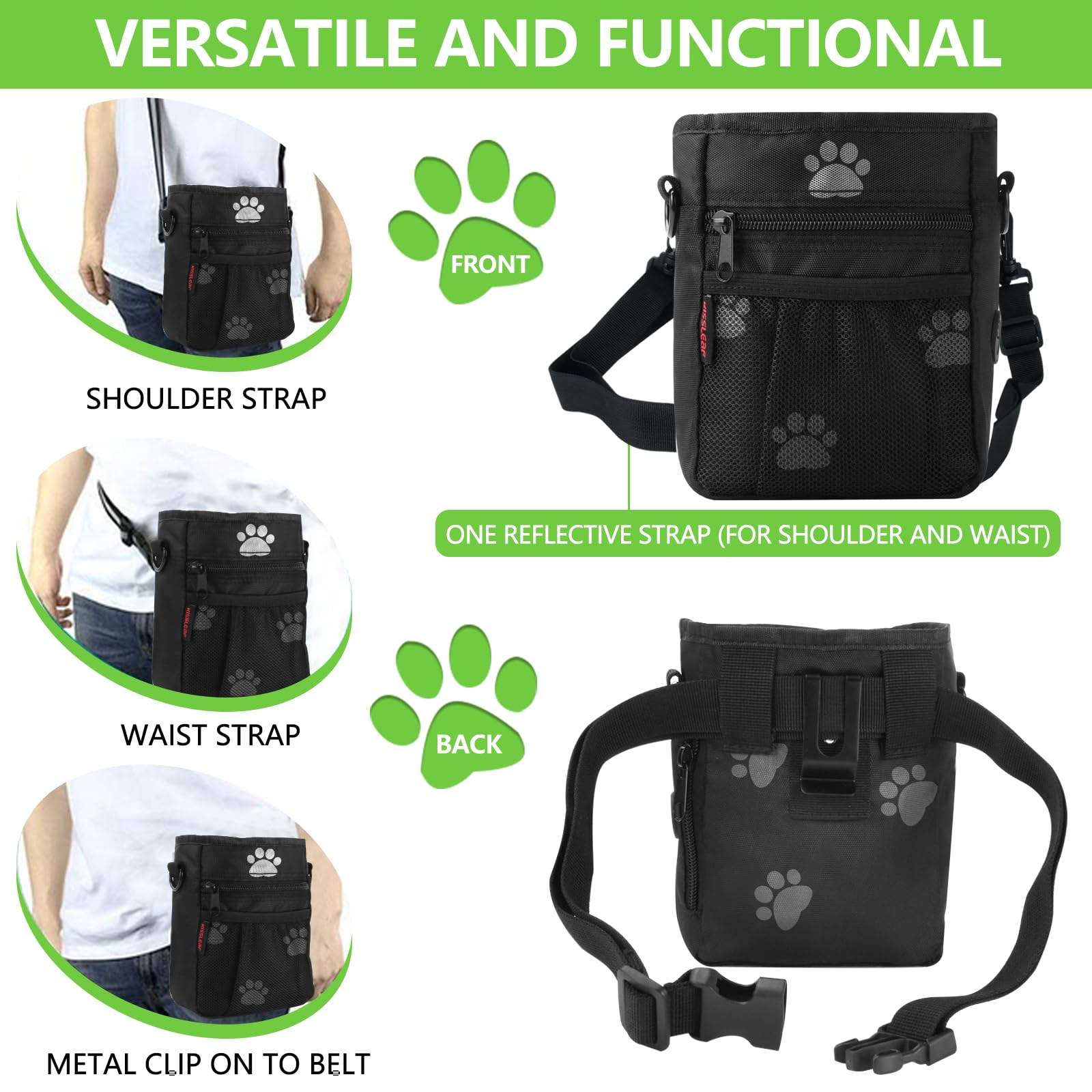 Kissleaf dog clicker included for precise training cues.