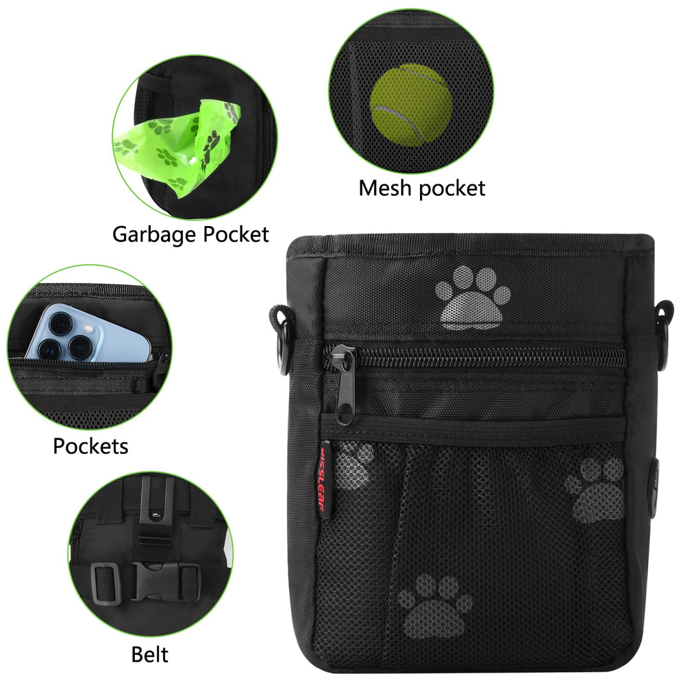 Kissleaf dog training pouch showcases versatile 3-way wear for comfort.