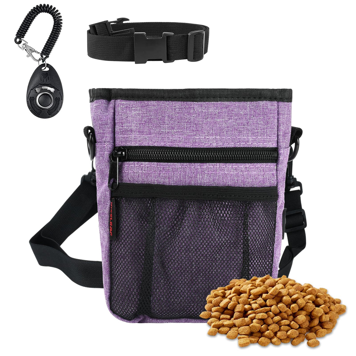 Kissleaf dog treat pouch with magnetic closure for quick access during training