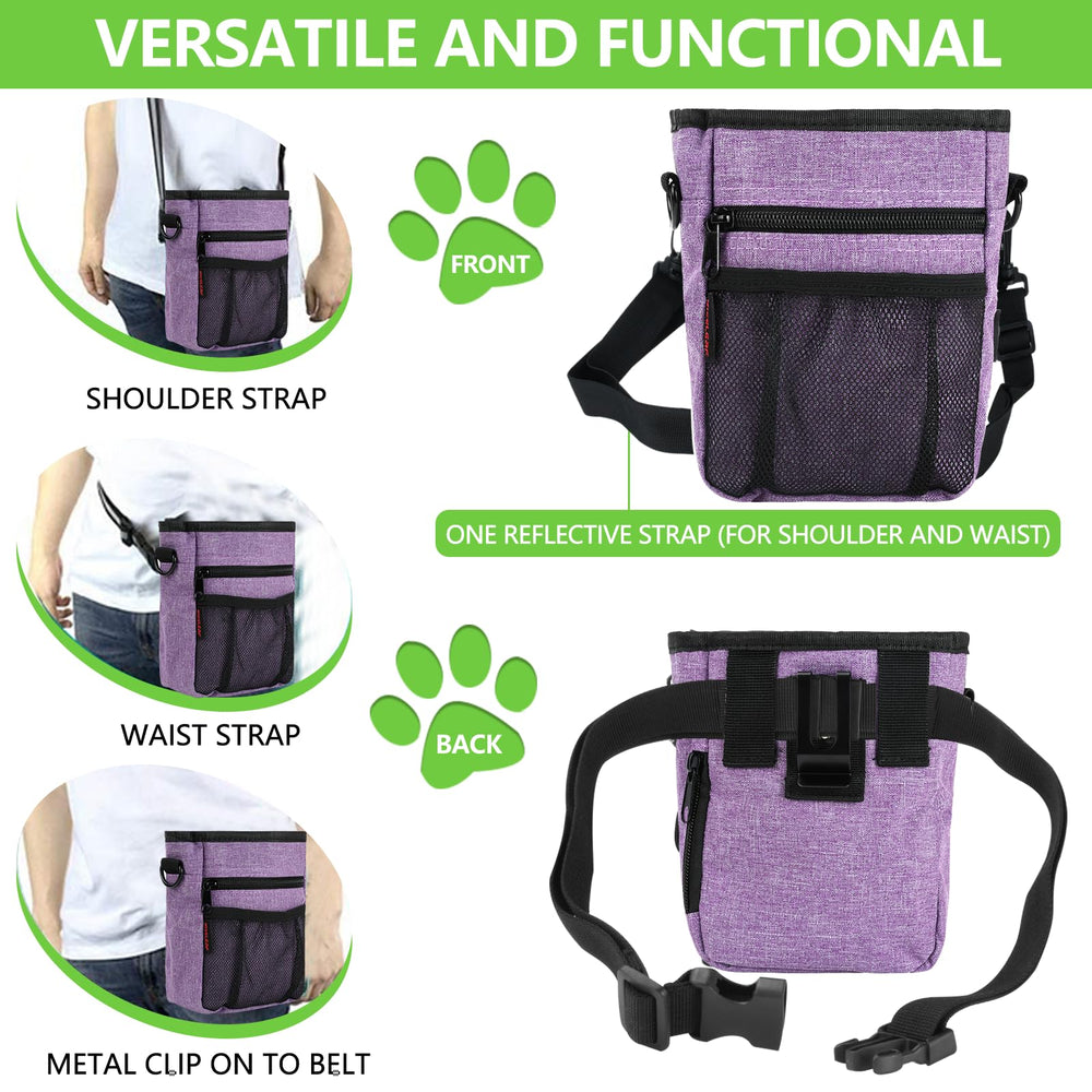 Kissleaf pouch with built-in poop bag dispenser for convenient cleanup